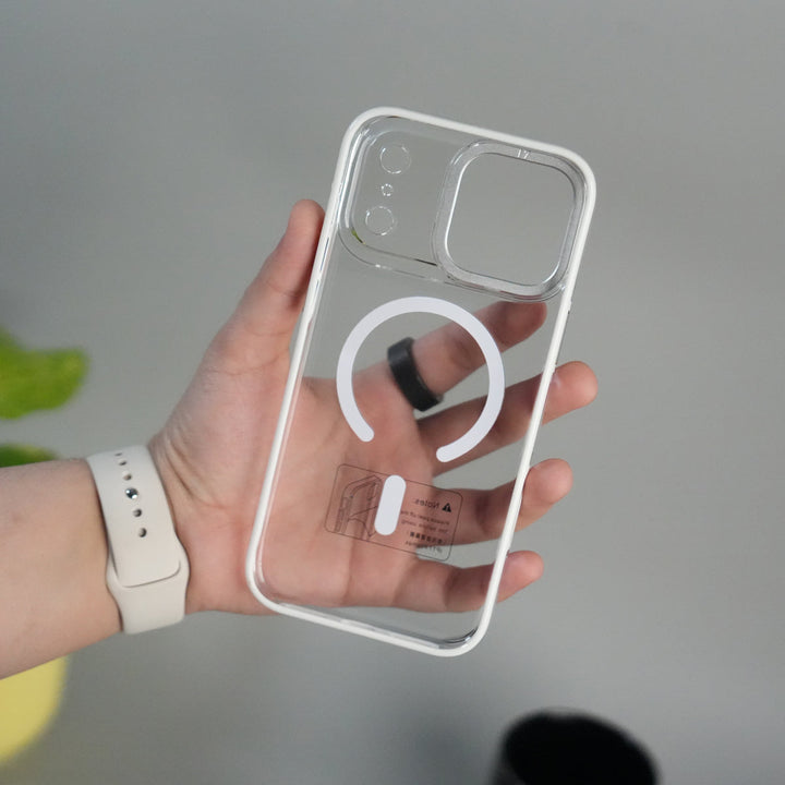 iPhone 17 Pro Crystal Clear Anti-Yellow Case with MagSafe & Metal Camera Bumper