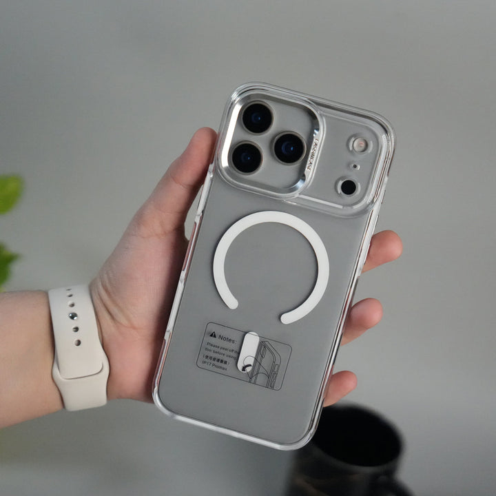 iPhone 17 Pro Max Crystal Clear Anti-Yellow Case with MagSafe & Metal Camera Bumper