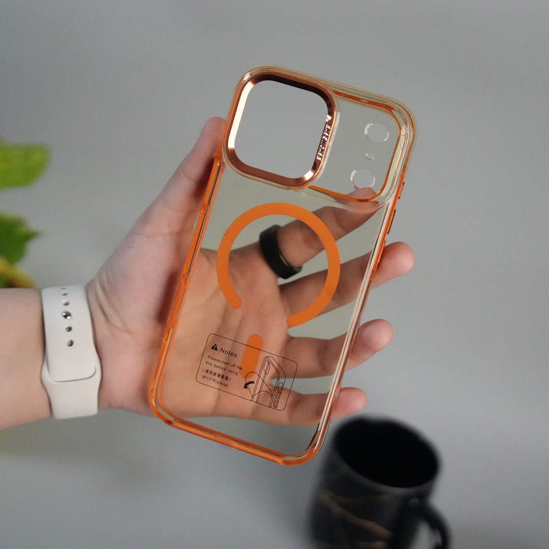 iPhone 17 Pro Crystal Clear Anti-Yellow Case with MagSafe & Metal Camera Bumper