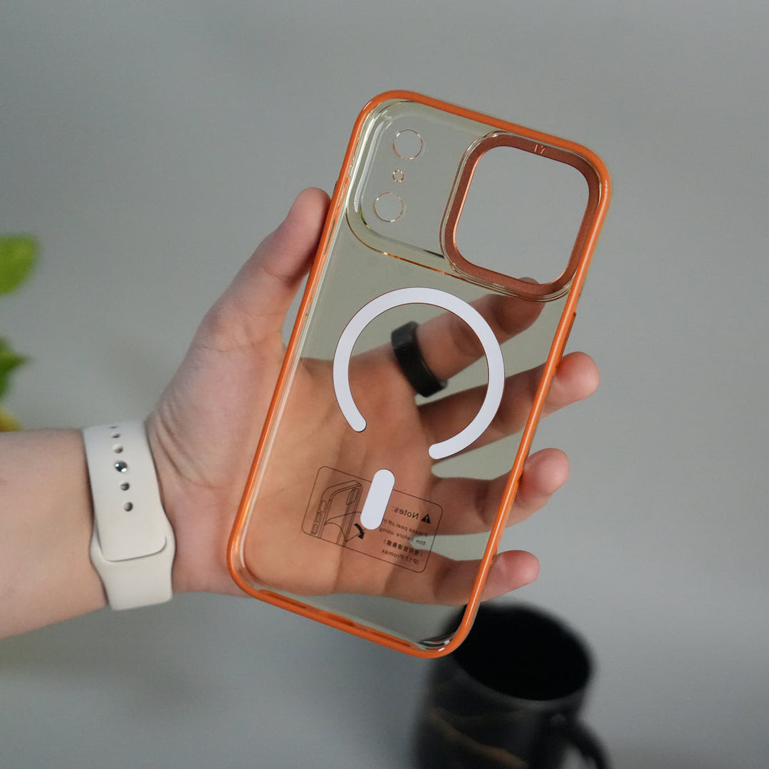 iPhone 17 Pro Crystal Clear Anti-Yellow Case with MagSafe & Metal Camera Bumper