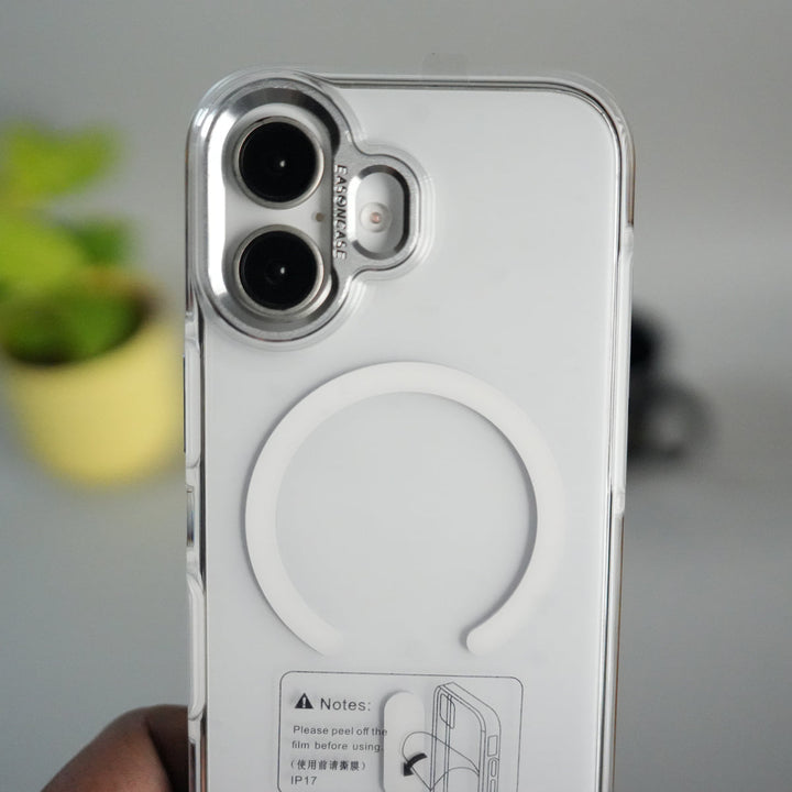 iPhone 17 Crystal Clear Anti-Yellow Case with MagSafe & Metal Camera Bumper