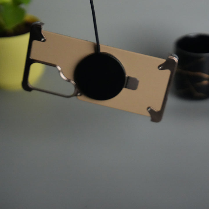 Galaxy S25 ultra Leather Frameless Metal Kickstand Case