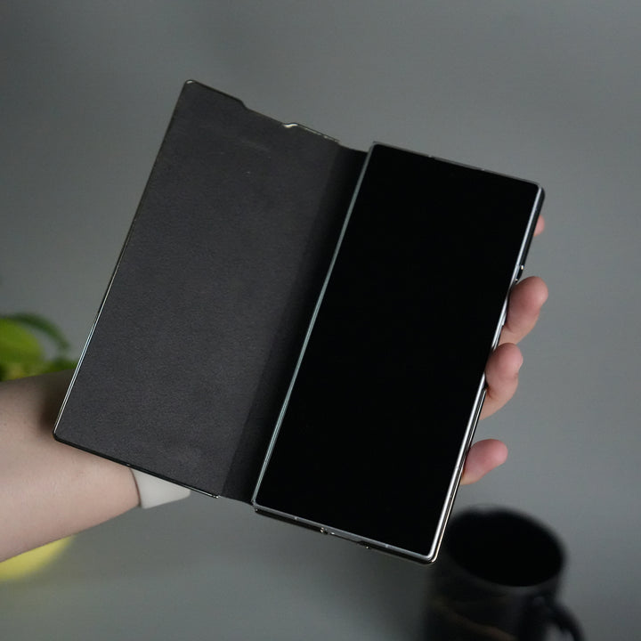 Galaxy Z Fold 7 Premium Carbon-Texture Ring Stand Flip Case