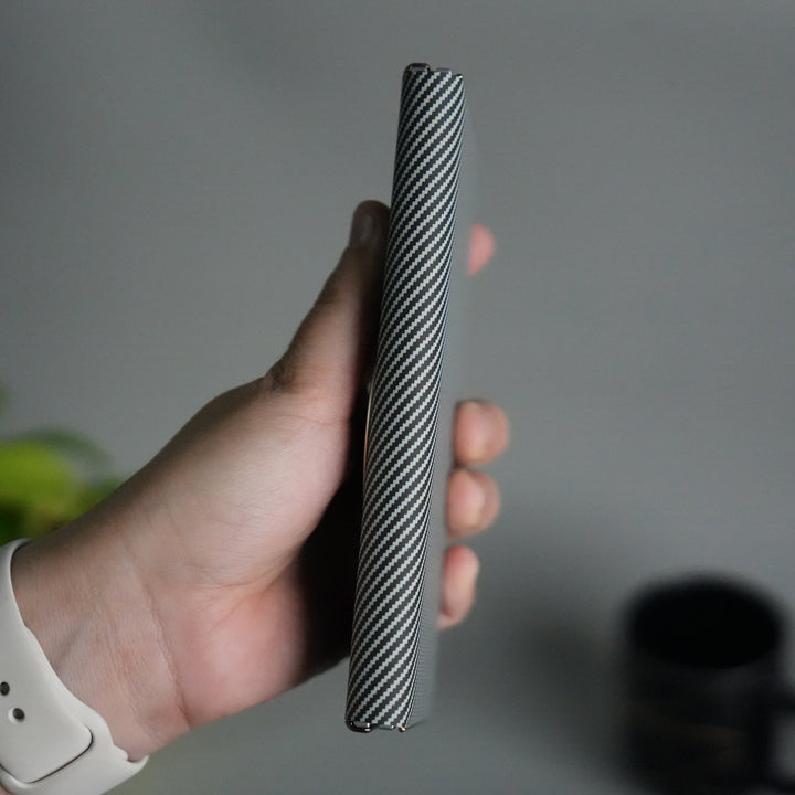 Galaxy Z Fold 7 Premium Carbon-Texture Ring Stand Flip Case