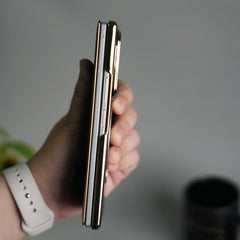 Galaxy Z Fold 7 Premium Carbon-Texture Ring Stand Flip Case