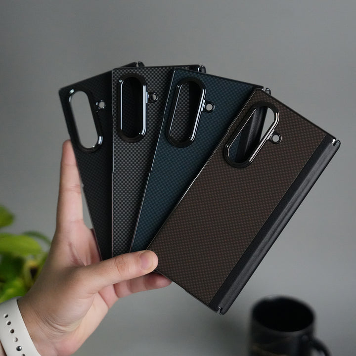 Galaxy Z Fold 7 Premium Fiber Design Slim Case Hinge Protection (Front + Back Cover)