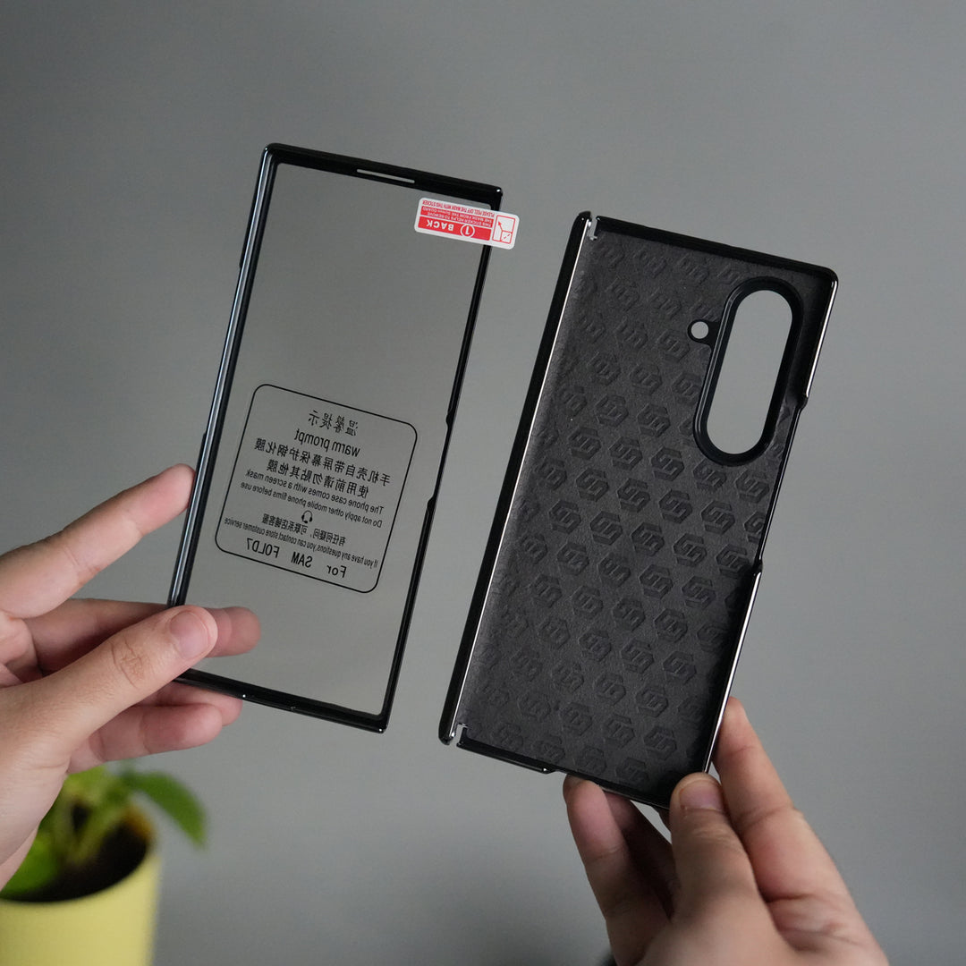 Galaxy Z Fold 7 Premium Fiber Design Slim Case Hinge Protection (Front + Back Cover)