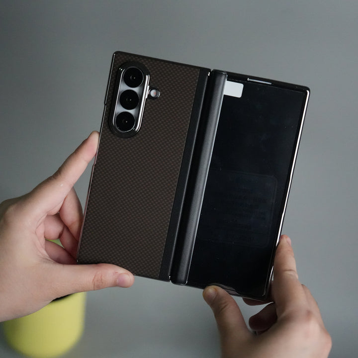 Galaxy Z Fold 7 Premium Fiber Design Slim Case Hinge Protection (Front + Back Cover)