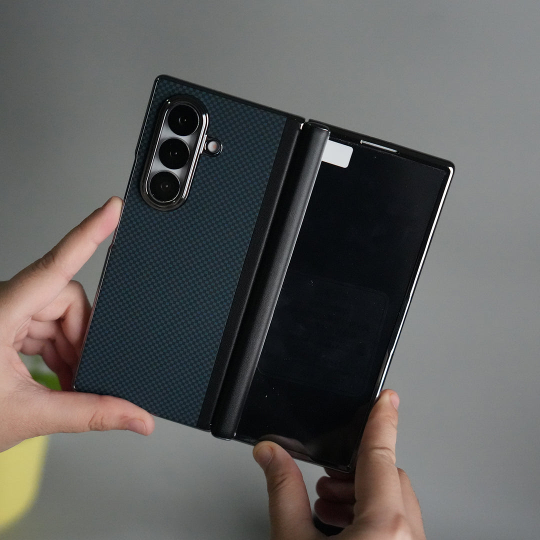 Galaxy Z Fold 7 Premium Fiber Design Slim Case Hinge Protection (Front + Back Cover)