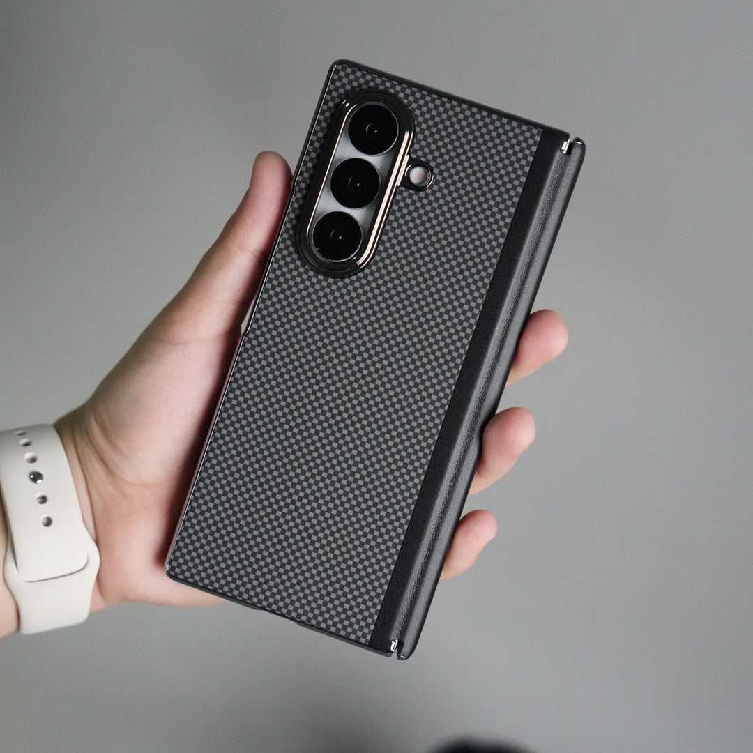 Galaxy Z Fold 7 Premium Fiber Design Slim Case Hinge Protection (Front + Back Cover)