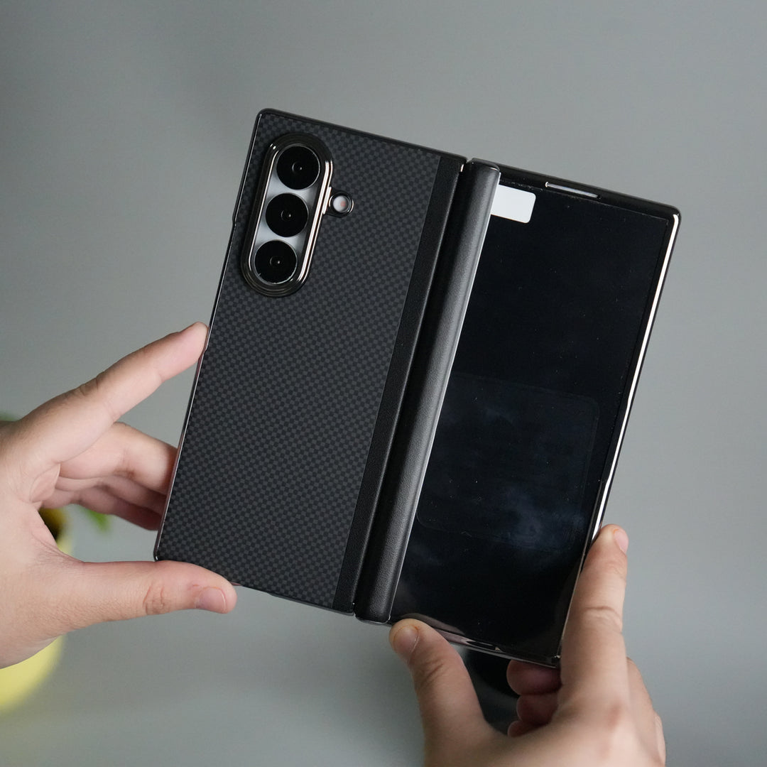 Galaxy Z Fold 7 Premium Fiber Design Slim Case Hinge Protection (Front + Back Cover)