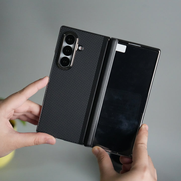 Galaxy Z Fold 7 Premium Fiber Design Slim Case Hinge Protection (Front + Back Cover)