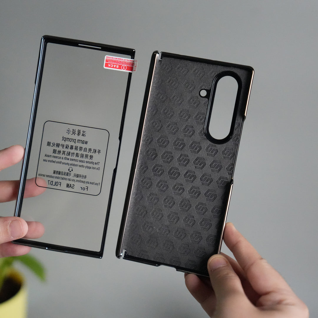 Galaxy Z Fold 7 Premium Fiber Stripe Design Slim Case Hinge Protection (Front + Back Cover)