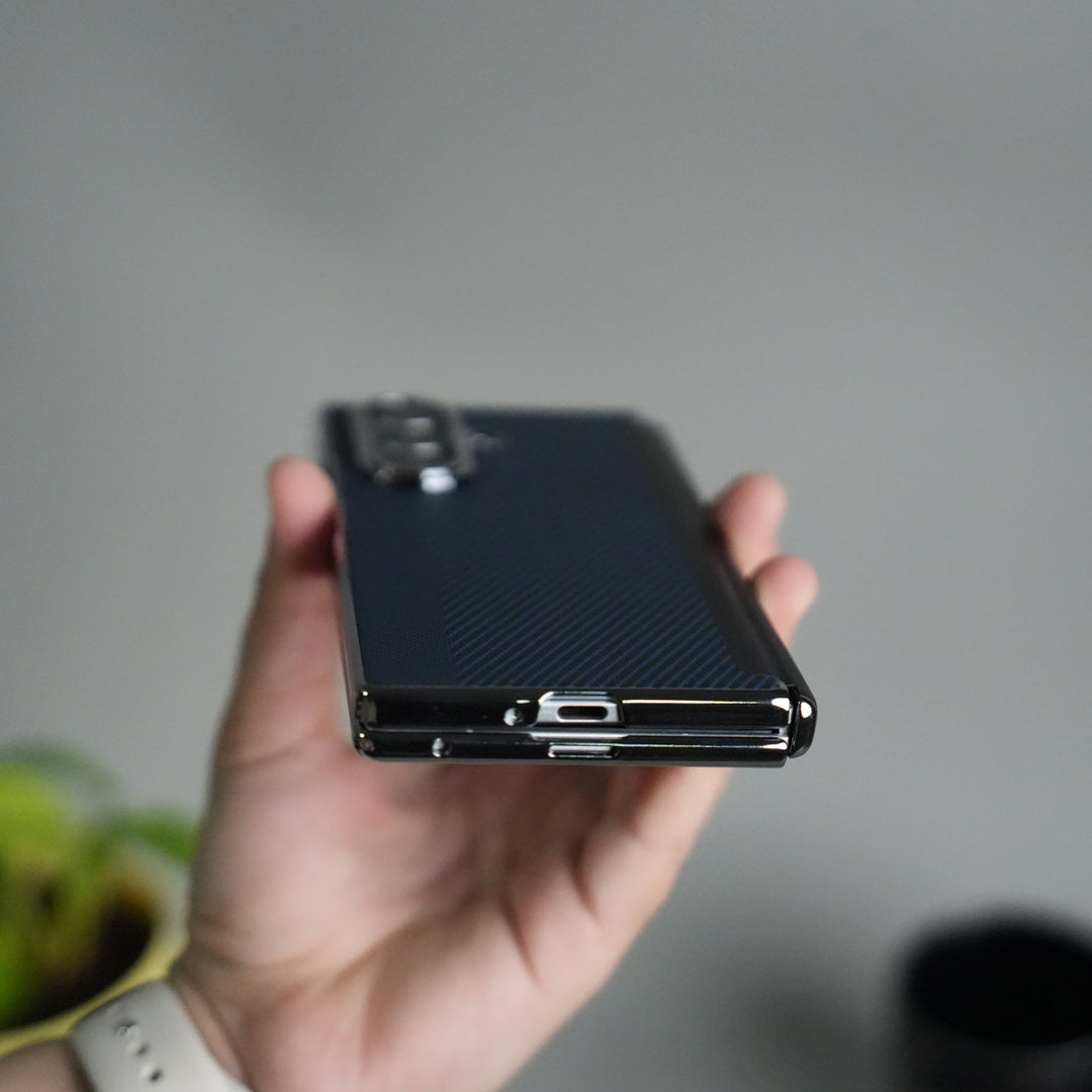 Galaxy Z Fold 7 Premium Fiber Stripe Design Slim Case Hinge Protection (Front + Back Cover)