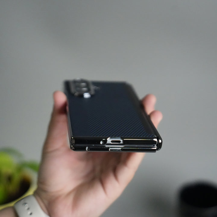 Galaxy Z Fold 7 Premium Fiber Stripe Design Slim Case Hinge Protection (Front + Back Cover)