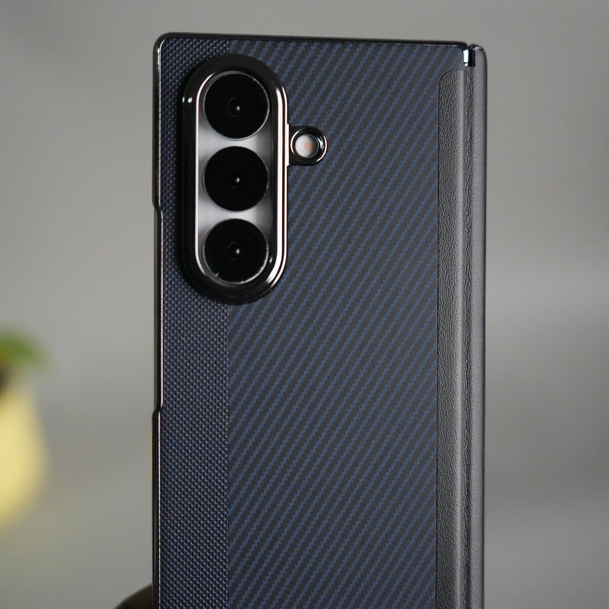 Galaxy Z Fold 7 Premium Fiber Stripe Design Slim Case Hinge Protection (Front + Back Cover)
