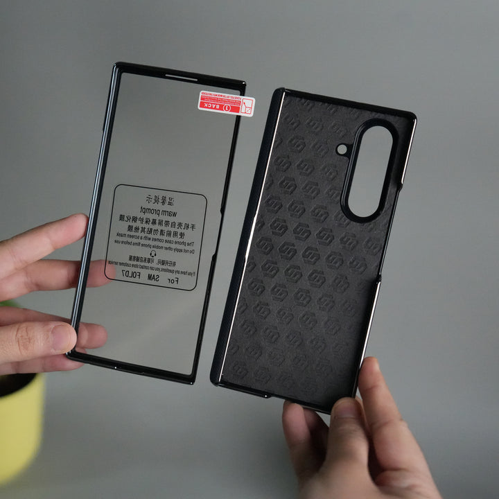 Galaxy Z Fold 7 Premium Dotted Design Slim Case Hinge Protection (Front + Back Cover)