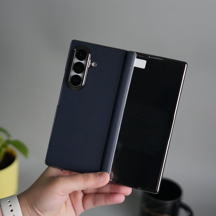 Galaxy Z Fold 7 Premium Dotted Design Slim Case Hinge Protection (Front + Back Cover)