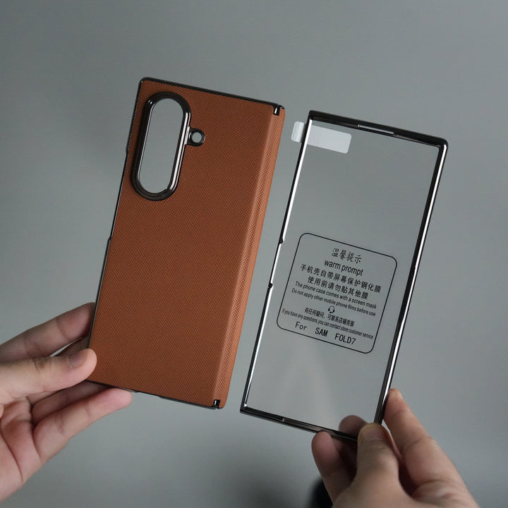 Galaxy Z Fold 7 Premium Dotted Design Slim Case Hinge Protection (Front + Back Cover)