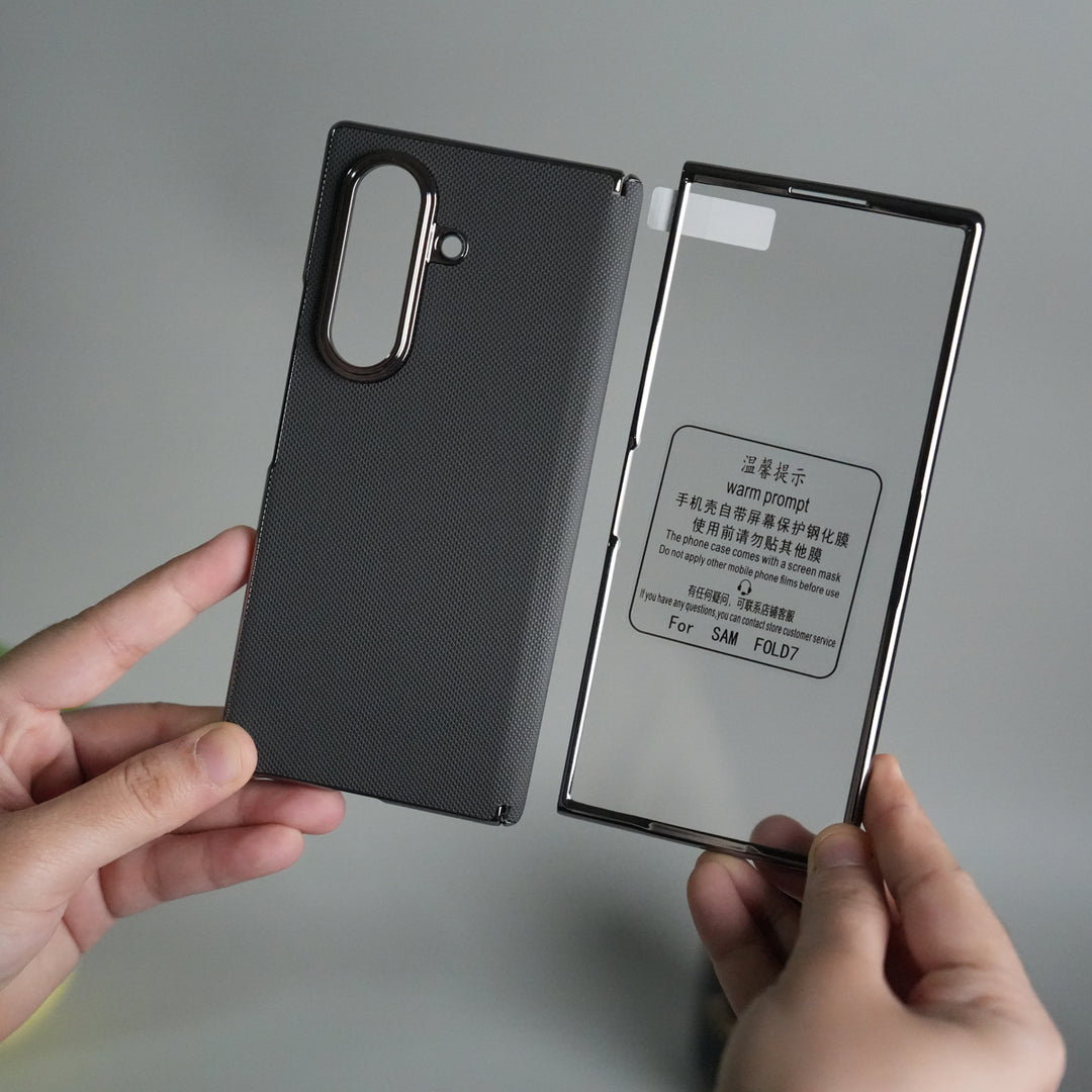 Galaxy Z Fold 7 Premium Dotted Design Slim Case Hinge Protection (Front + Back Cover)