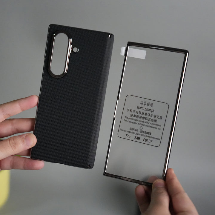 Galaxy Z Fold 7 Premium Dotted Design Slim Case Hinge Protection (Front + Back Cover)