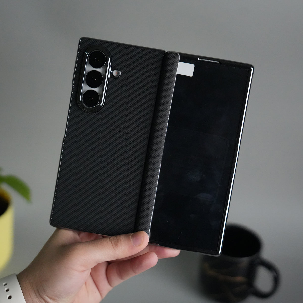 Galaxy Z Fold 7 Premium Dotted Design Slim Case Hinge Protection (Front + Back Cover)