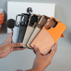 Galaxy S26 Ultra Premium Dual-Tone PU Leather MagSafe Case with Metal Camera Guard