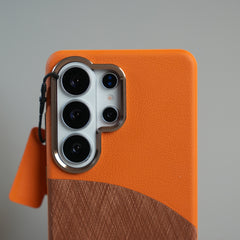 Galaxy S26 Ultra Premium Dual-Tone PU Leather MagSafe Case with Metal Camera Guard