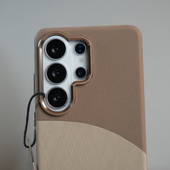 Galaxy S26 Ultra Premium Dual-Tone PU Leather MagSafe Case with Metal Camera Guard