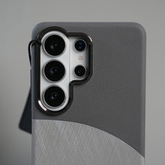 Galaxy S26 Ultra Premium Dual-Tone PU Leather MagSafe Case with Metal Camera Guard