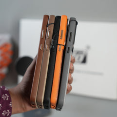 Galaxy S26 Ultra Premium Dual-Tone PU Leather MagSafe Case with Metal Camera Guard