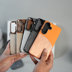 Galaxy S26 Premium Dual-Tone PU Leather MagSafe Case with Metal Camera Guard