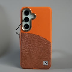 Galaxy S26 Premium Dual-Tone PU Leather MagSafe Case with Metal Camera Guard