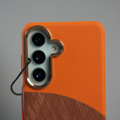 Galaxy S26 Premium Dual-Tone PU Leather MagSafe Case with Metal Camera Guard