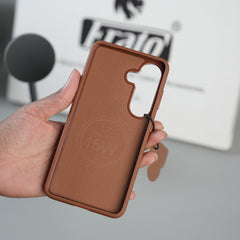 Galaxy S26 Premium Dual-Tone PU Leather MagSafe Case with Metal Camera Guard
