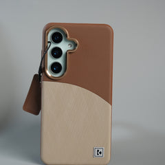 Galaxy S26 Premium Dual-Tone PU Leather MagSafe Case with Metal Camera Guard