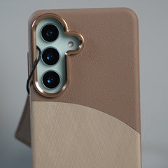 Galaxy S26 Premium Dual-Tone PU Leather MagSafe Case with Metal Camera Guard
