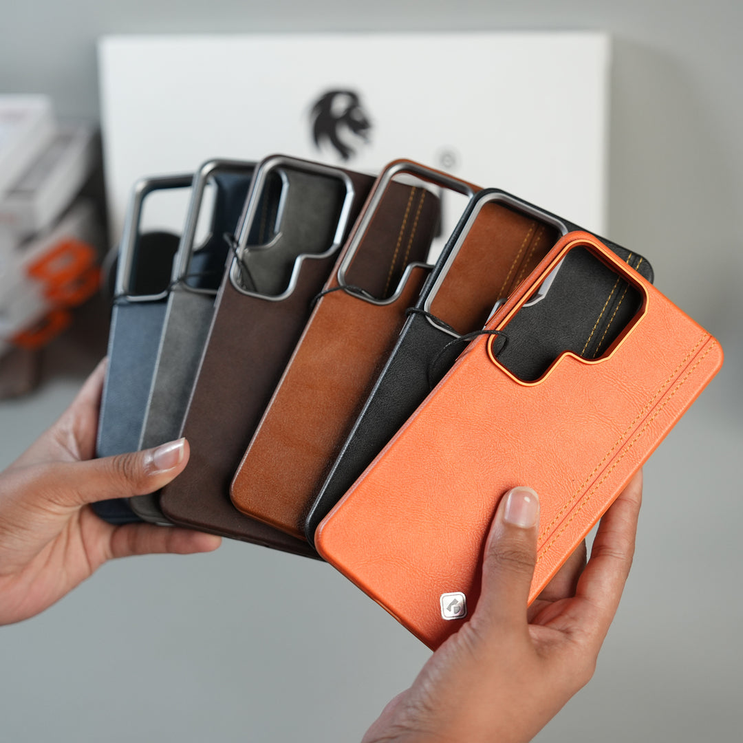 Galaxy S26 Ultra Premium Stitched PU Leather Magsafe Case | Metal Camera Guard