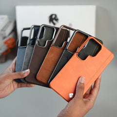 Galaxy S26 Ultra Premium Stitched PU Leather Magsafe Case | Metal Camera Guard