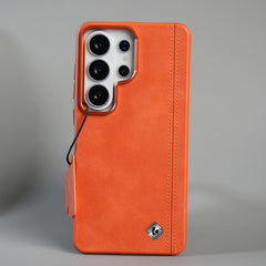 Galaxy S26 Ultra Premium Stitched PU Leather Magsafe Case | Metal Camera Guard