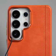Galaxy S26 Ultra Premium Stitched PU Leather Magsafe Case | Metal Camera Guard