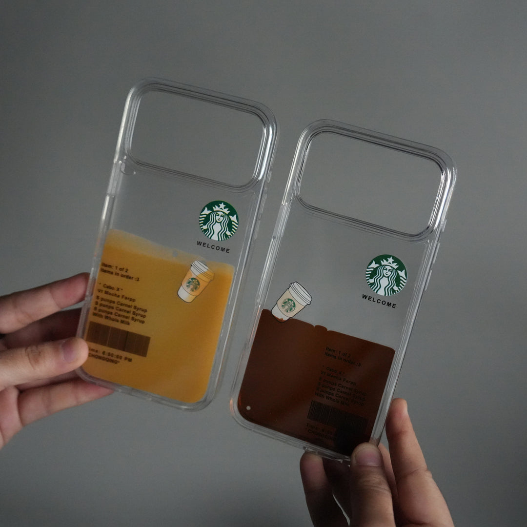 iPhone 17 Series SB Liquid Coffee Floating Cup Case Cover