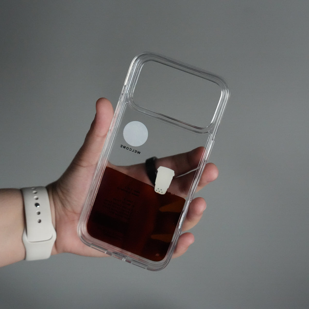 iPhone 17 Series SB Liquid Coffee Floating Cup Case Cover