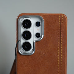 Galaxy S26 Ultra Premium Stitched PU Leather Magsafe Case | Metal Camera Guard