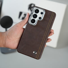 Galaxy S26 Ultra Premium Stitched PU Leather Magsafe Case | Metal Camera Guard