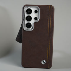 Galaxy S26 Ultra Premium Stitched PU Leather Magsafe Case | Metal Camera Guard