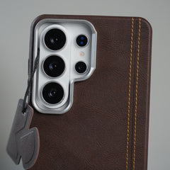 Galaxy S26 Ultra Premium Stitched PU Leather Magsafe Case | Metal Camera Guard