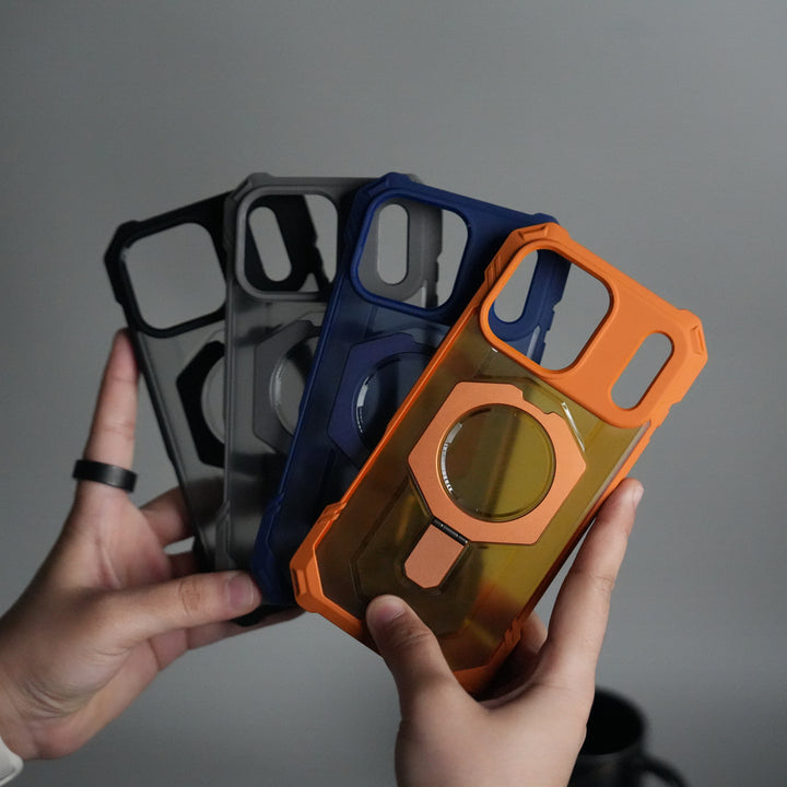 iPhone 17 Pro Rugged Armor MagSafe Case with Metal Kickstand