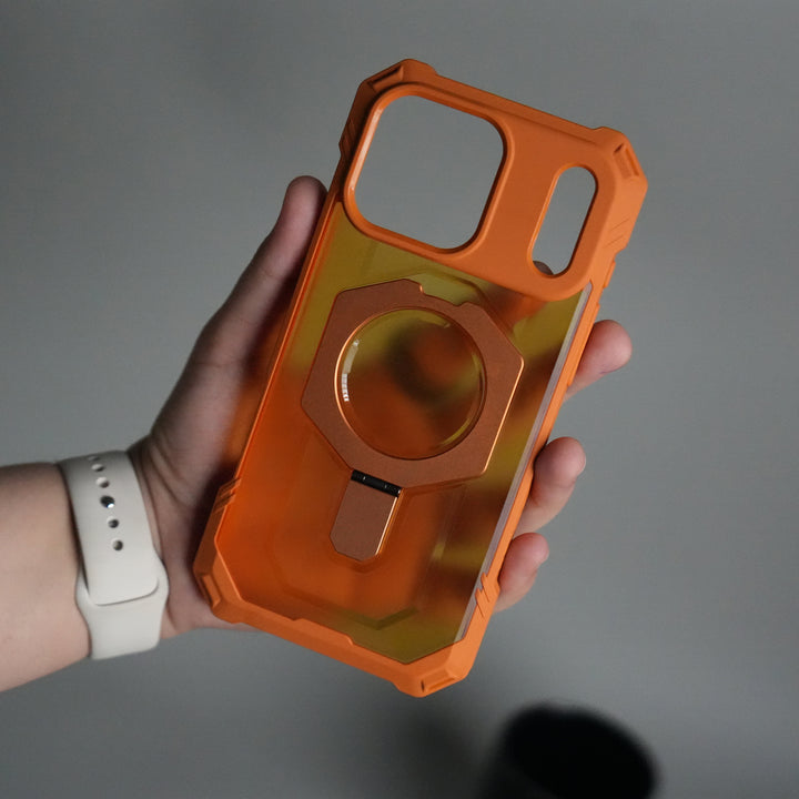 iPhone 17 Pro Rugged Armor MagSafe Case with Metal Kickstand