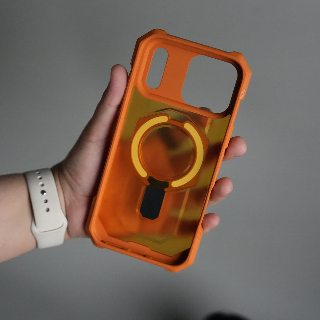 iPhone 17 Pro Rugged Armor MagSafe Case with Metal Kickstand